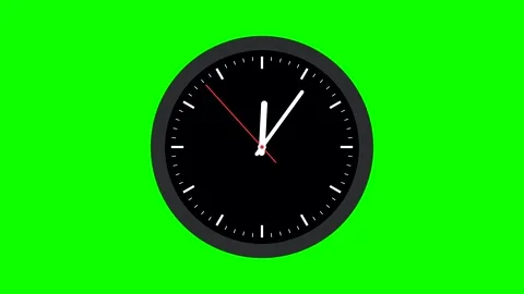 60 Second Clock Timer on Green Screen Background Stock Footage 347525894