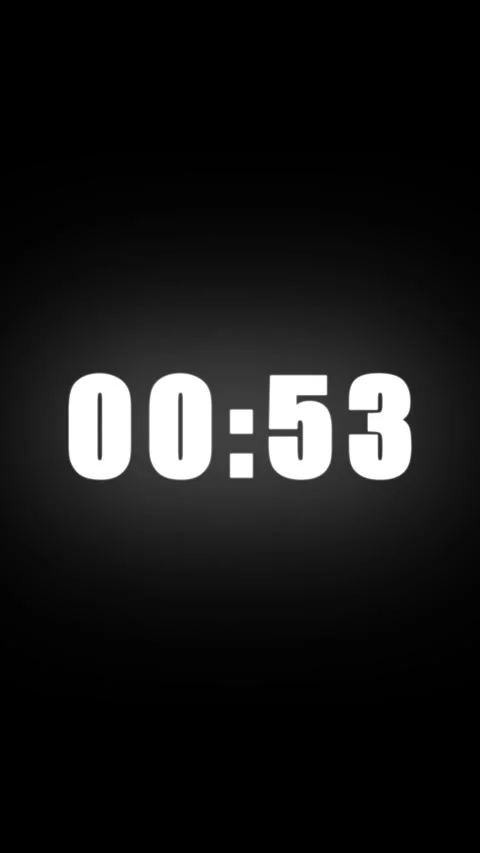 60 second countdown animation on black background Stock Footage 322967969