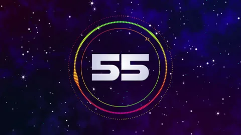 60 second Countdown Audio Visualizer Space stars Stock Footage 144227693
