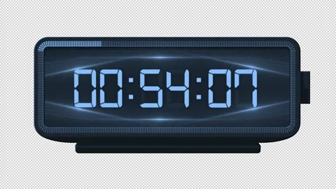 60 Second Countdown Clock - Digital Dark Blue Stop Watch 動画素材 142050624