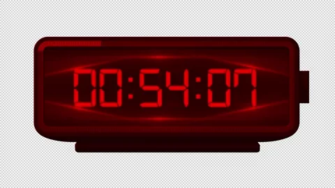 60 Second Countdown Clock - Digital Red Stop Watch 動画素材 142052391