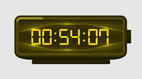 60 Second Countdown Clock - Digital Yellow Stop Watch 動画素材 142053245