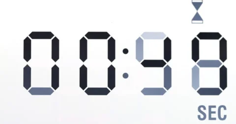 60-second countdown digital clock. Stock Footage 246838499