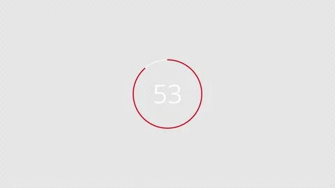 60 second countdown timer animation from 60 to 0 seconds, countdown video Stock Footage 290061267