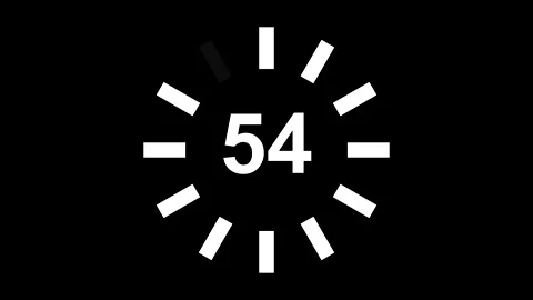 60 Second Countdown Timer with Circular Progress Bar Stock Footage 347553970