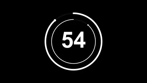 60 Second Countdown Timer with Circular Progress Bar Animation Vidéo 347553975
