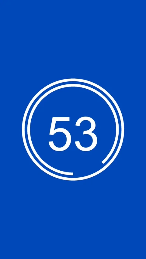 60 Second Countdown Timer Clock Vertical Blue White Stock Footage 281791457