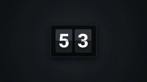 60 Second Countdown Timer Dark Mode Flip Clock Animation Stock Footage 341462047