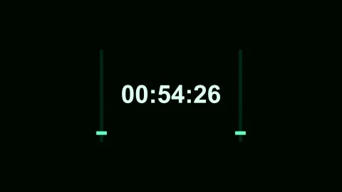 60 Second Countdown Timer with Digital Numbers on Black Background Stock-Footage 347525708