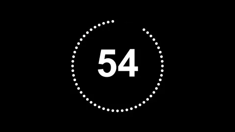 60 Second Countdown Timer with Dotted Circle Progress Bar Stock Footage 347554013