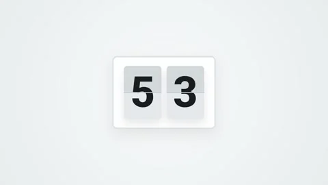 60 Second Countdown Timer Light Mode Flip Clock Animation Stock Footage 341462053
