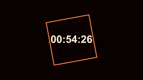 60 Second Countdown Timer with Orange Digits and Minimalist Frame Stock Footage 347525777