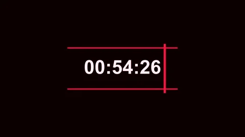 60 Second Countdown Timer with Red Digital Numbers Video stock 347525733