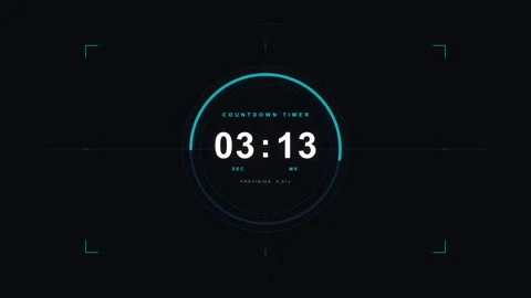 60 second countdown timer with white numbers on digital screen, loop footage Vidéo 345628353