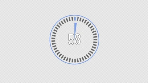 60 Second Digital Circular Countdown Timer Stock Footage 343629657