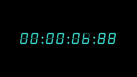 60 second digital clock counting up to 1 minute Video stock 311836699