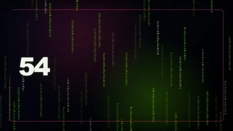 60-Second Digital Code Countdown Timer Stock Footage 340465612