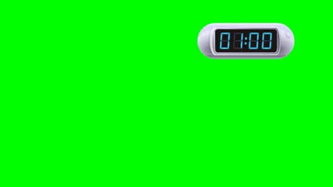 60 second Digital Countdown Timer, Counter. Right, white, isolated Stock Footage 86151383