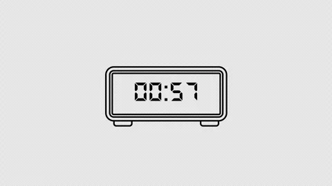 60 Second Digital Countdown Timer Animation 4K with Transparent Background Stock Footage 337015921