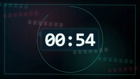 60-Second Digital Countdown Timer with Film Strips Stock Footage 340465583