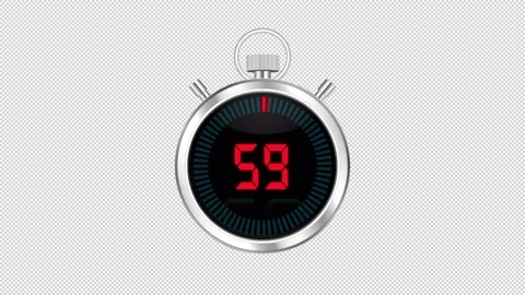 60 Second Digital Timer In Alpha Channel 動画素材 272418218