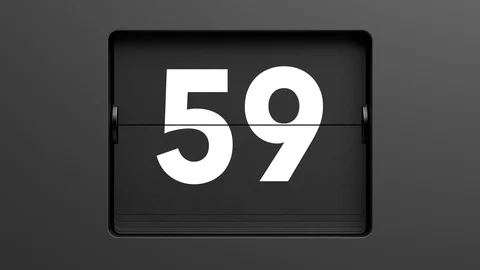 60 second flip clock countdown Stock Footage