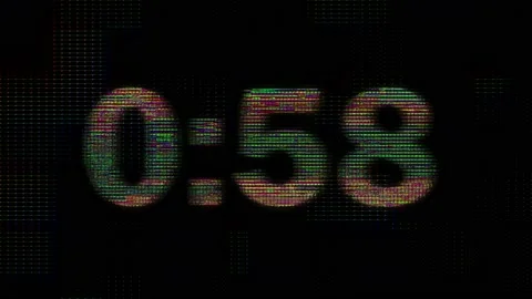 60 Second Glitch Countdown in 4k 스톡 동영상 153434833