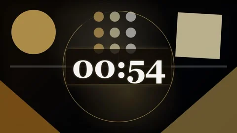 60-Second Gold and Black Geometric Countdown Timer Vídeos de archivo 340465623