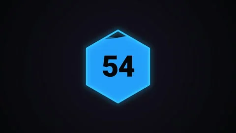 60 Second Hexagon Liquid Neon Countdown Timer from 60 to 0 Stock Footage 341403897