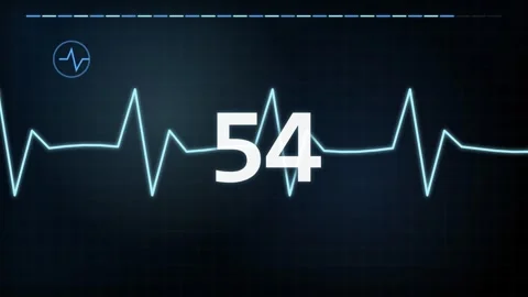 60-Second Medical Heartbeat Countdown Timer Stock Footage 340465726