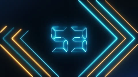 60 Second Neon Countdown 스톡 동영상 247398181