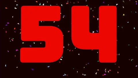 60 Second Red Countdown With Colorful Confetti on Black Background 스톡 동영상 343077260