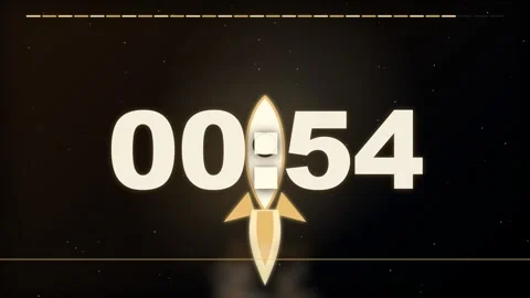 60-Second Rocket Launch Countdown Timer Stock Footage 340465681