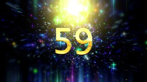 60 second Sparks Countdown Video stock 100415900