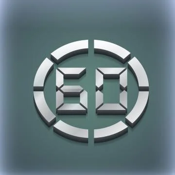 60 second stopwatch icon symbol. 3D style. Trendy, modern design with space for 스톡 일러스트