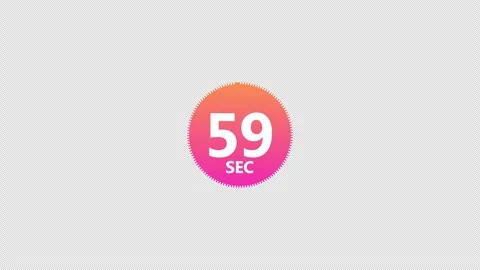 60 second stylish countdown timer animation, sixty second circle countdown Stock Footage 279730958