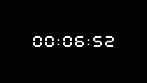 60 second timecode on black background. 1 minute count up. Stock Footage 311799699