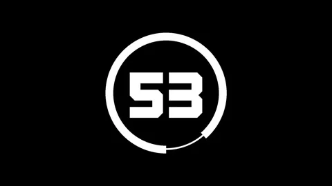 60 Second Timer Clock Countdown Landscape Black White Screen Stock Footage 281793661