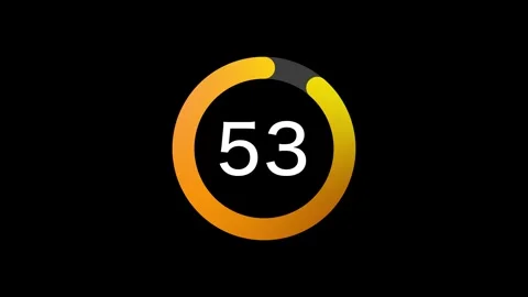 60 seconds (1 min) simple gold circle countdown on black background. Stock Footage 329294928