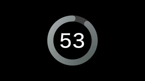 60 seconds (1 min) simple silver circle countdown on black background. Stock Footage 331221776