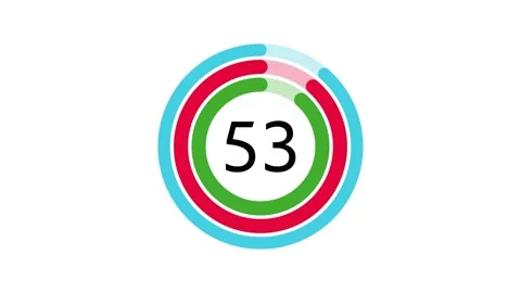 60 seconds (1 minute) 3 lines indicator countdown timer on white background Video stock 247431827