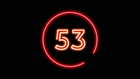 60 seconds (1 minute) red color neon light countdown timer on black background Stock Footage 232335497