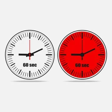 60 seconds clock icon Stock Illustration