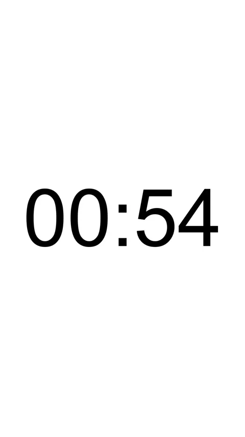 60 Seconds Clock Timer Countdown Vertical White Black Screen Video stock 281790970