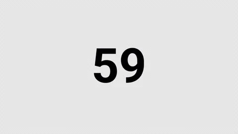 60 Seconds countdown, 60 to 0 Countdown Animation with Alpha Channel Video stock 310354738