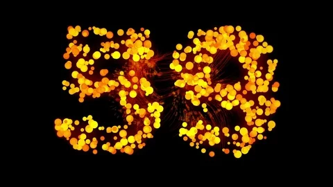 60 seconds Countdown - particles Stock Footage 70874169