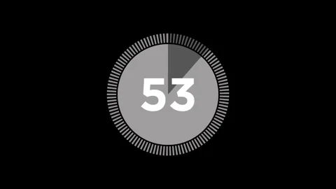 60 seconds countdown timer Animation Isolated on Black Background Stock Footage 321012061