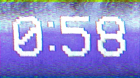 60 seconds countdown in VHS style 库存影片 145654930
