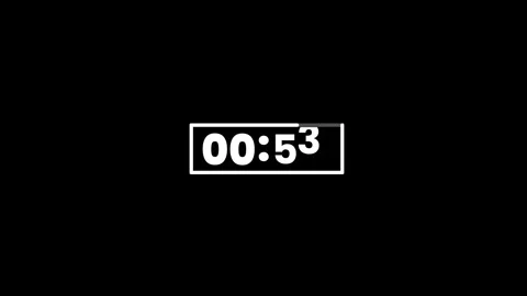60 Seconds digital clock animation isolated on black background Stock Footage 328276243