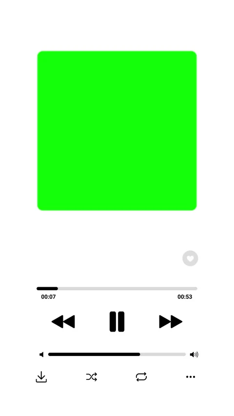 60 seconds music player UI animation with a white background and a progress bar Stock Footage 313507708